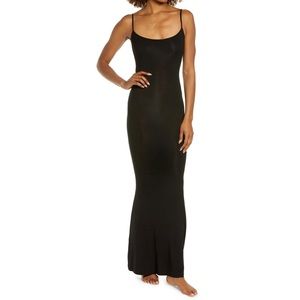 RIBBED LONG SLIPDRESS